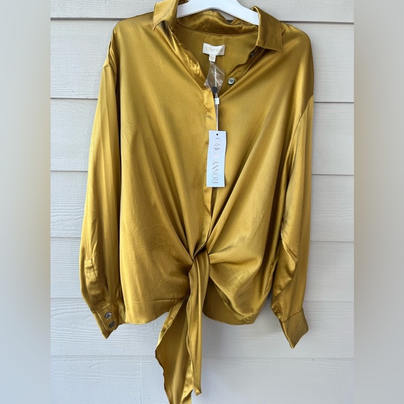 RONNY KOBO Taliah Tie-Front Silk Blouse in XS - Picture 7 of 8